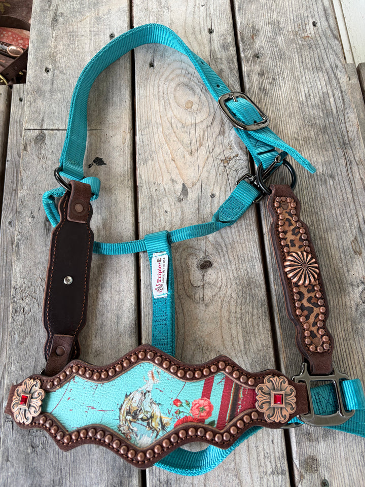 [ Stock] Ride Em Rosie- chocolate roughout - fancy halter on nylon