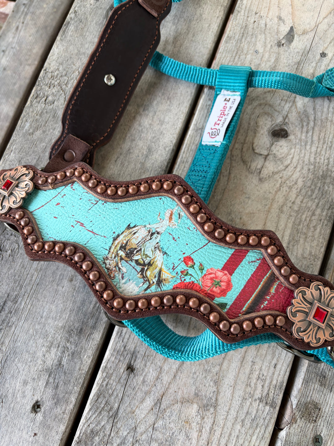 [ Stock] Ride Em Rosie- chocolate roughout - fancy halter on nylon