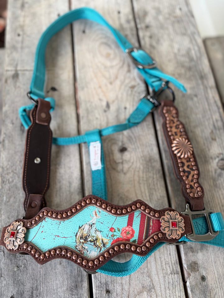 [ Stock] Ride Em Rosie- chocolate roughout - fancy halter on nylon