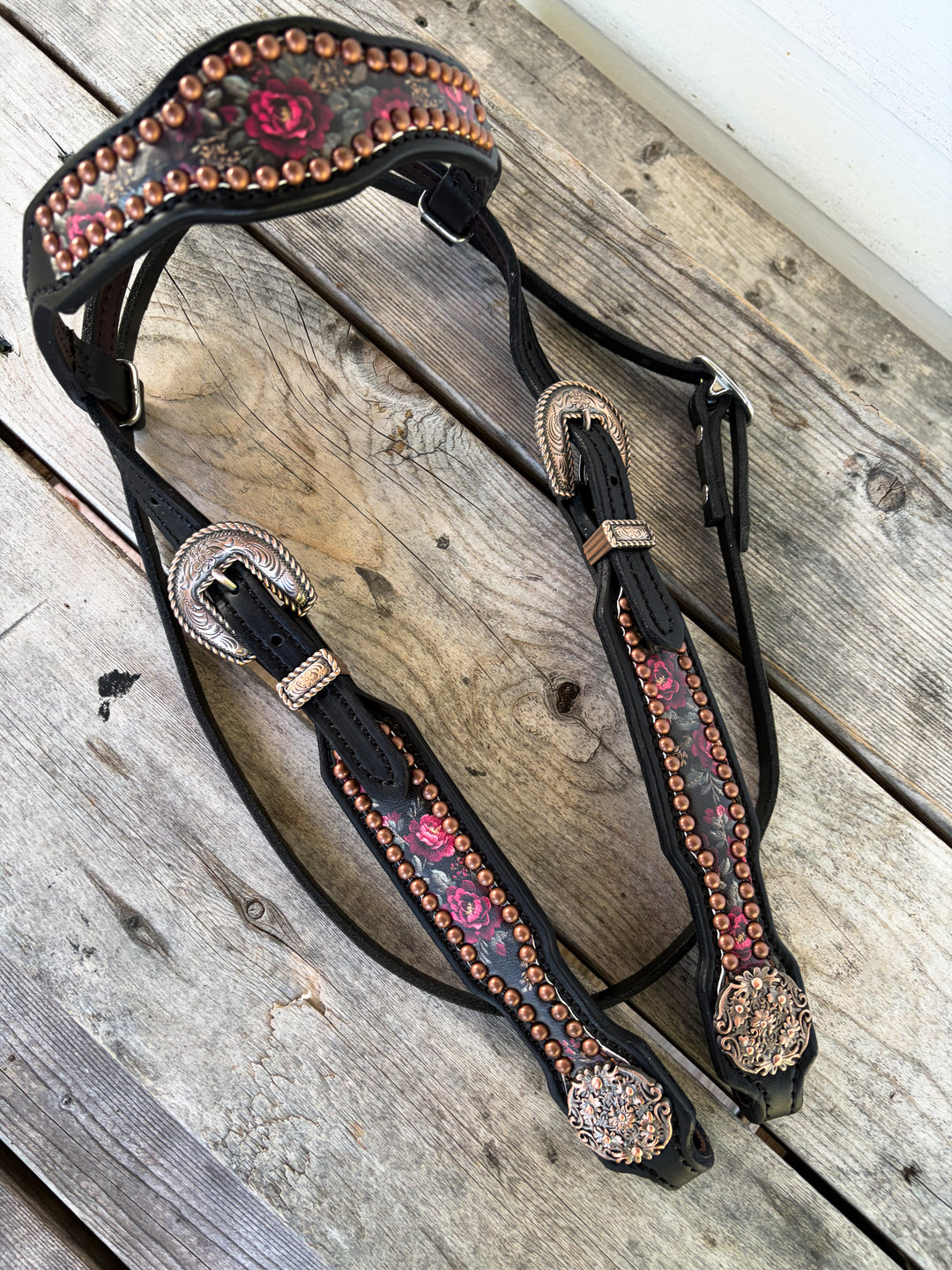[ In Stock ] Holiday Pattern headstall - browband black