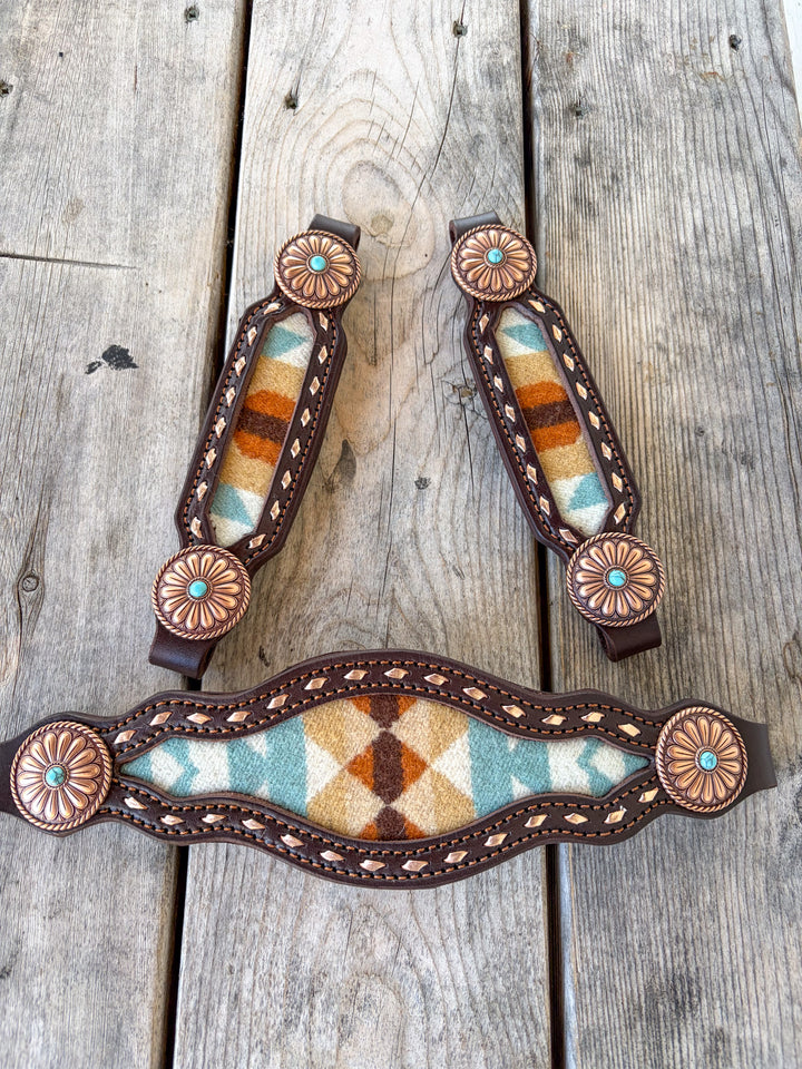 [ Stock] The Halter Edit - noseband and cheek pieces - wool #1