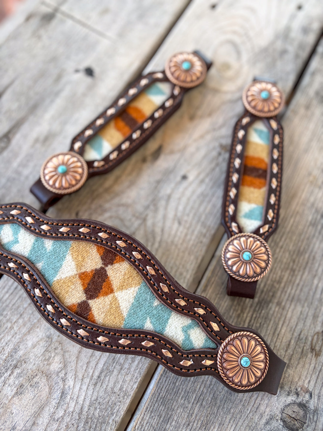 [ Stock] The Halter Edit - noseband and cheek pieces - wool #1