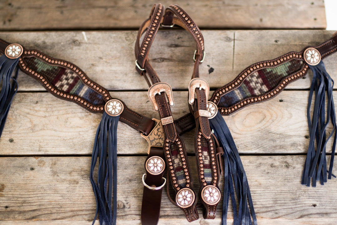 [Made To Order] Deep Sky Wool -  Tack Set