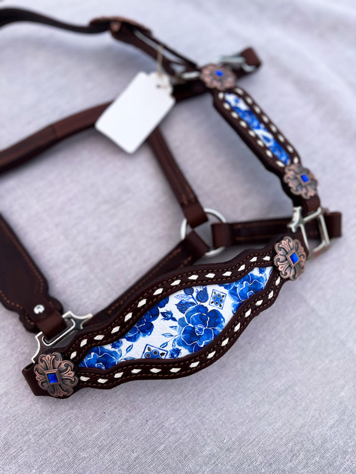 [ Stock] Full Leather Halter - Livie on hickory