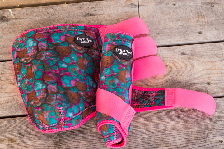 [In Stock] Pink Turquoise Sport Boots