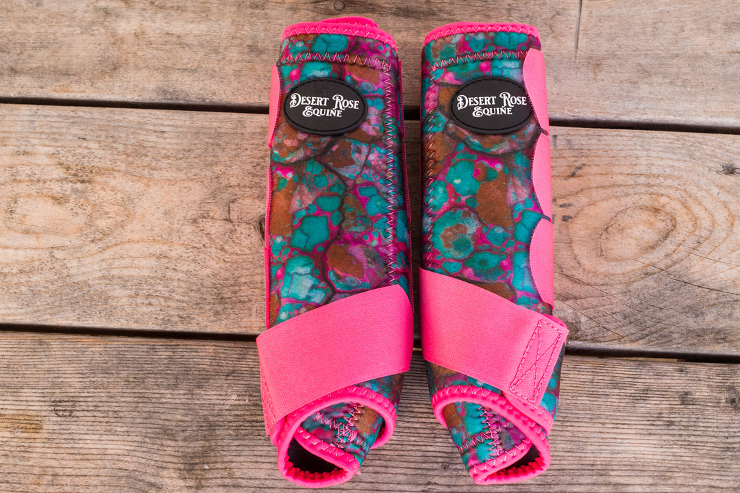 [In Stock] Pink Turquoise Sport Boots