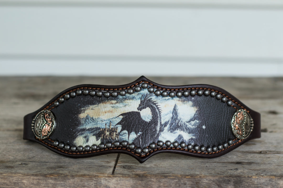 [ In Stock ] Black Dragon - bronc noseband-overlay