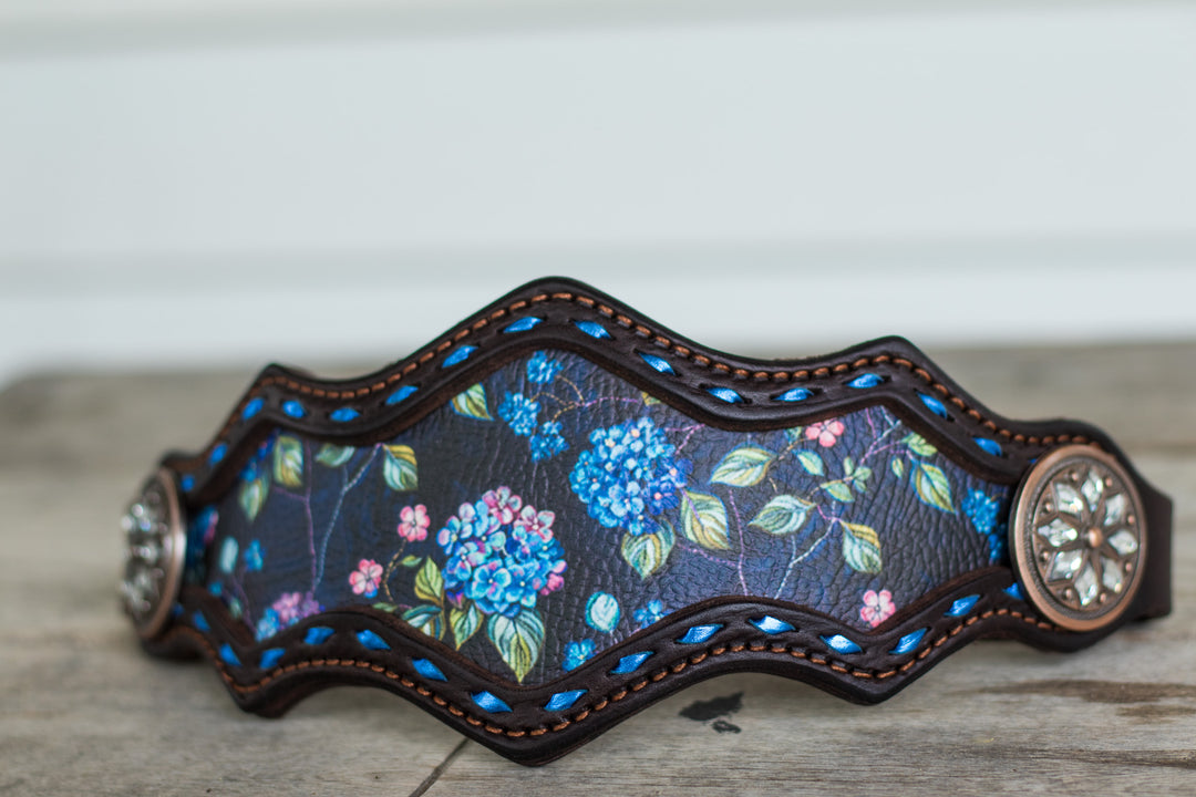 [ In Stock ] Blue Hydrangea - bronc noseband-