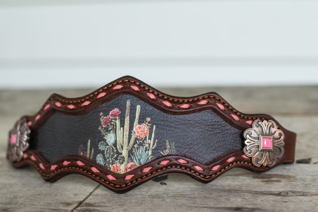 [ In Stock ] Pink Desert Rose - bronc noseband