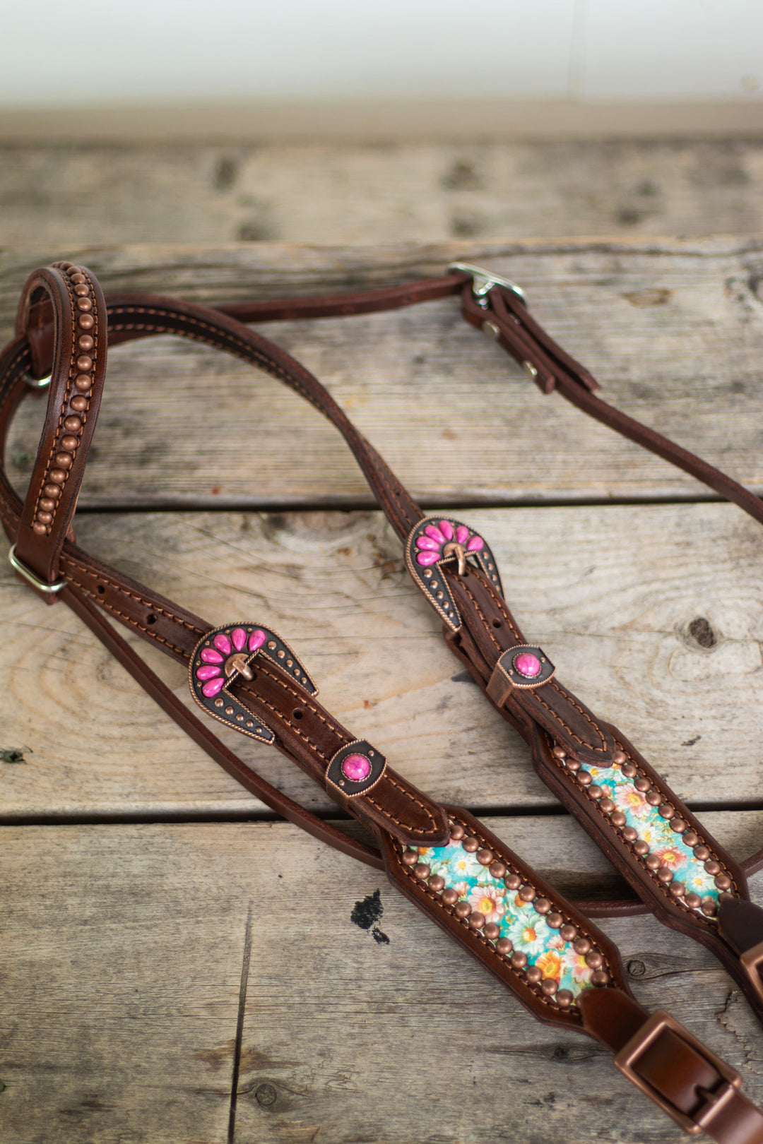 [ In Stock ] Vintage Floral- one ear - Quick Change Headstall